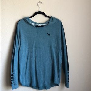 Pink by VS Teal Hooded Pullover Sweatshirt